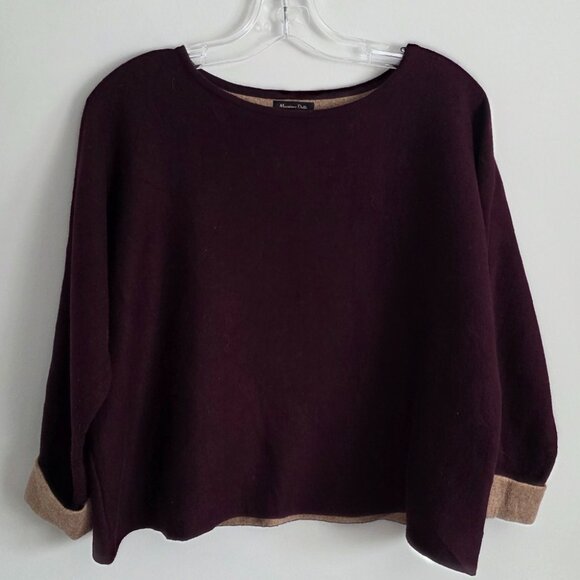 *SOLD* MASSIMO DUTTI | Cotton Cashmere Sweater Burgundy Red Sz S - Picture 1 of 5